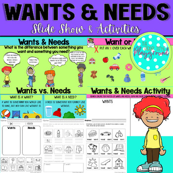 Preview of Wants and Needs Lesson-Printable Worksheets-Digital Resources-For Google Slides™