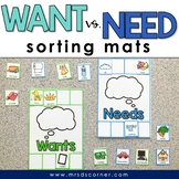 Wants and Needs Sorting Mats [2 mats included] | Want VS N