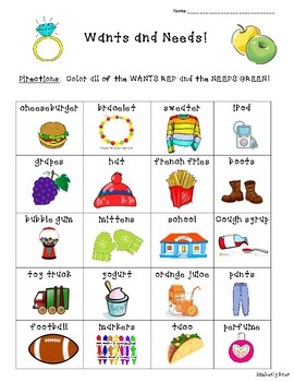 Free Printable Needsvs Wants Worksheet - Is It Living Free Printable