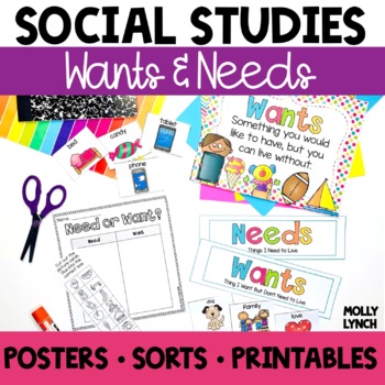 Preview of Wants and Needs Units for Kindergarten and 1st Grade Social Studies