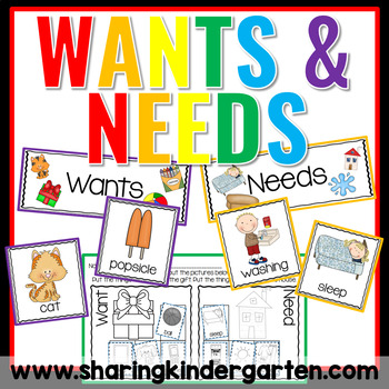 Preview of Wants and Needs Wants & Needs Kindergarten and First Grade Social Studies