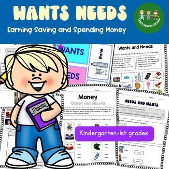 Preview of Wants and Needs Worksheets Sort Earning Saving and Spending Money