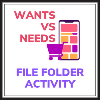 Preview of Wants vs. Needs Economics File Folder Activity