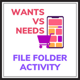 Wants vs. Needs Economics File Folder Activity