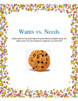 Preview of Wants vs. Needs Lesson Plan using IF YOU GIVE A MOUSE A COOKIE