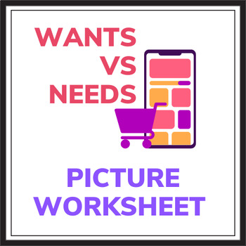 Preview of Wants vs. Needs Economics Picture Worksheet
