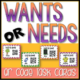 Wants vs. Needs QR Code Self Checking Task Cards
