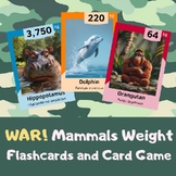 War! | Mammals Weight Flashcards and Card Game Metric/Imperial