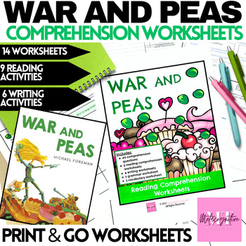 Preview of War and Peas Mentor Text & Book Companion Worksheets