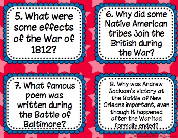 War of 1812 Activities by To the Square Inch- Kate Bing Coners | TpT