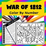 War of 1812 Color by Number Reading Comp Text Citing