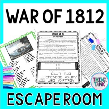 Preview of War of 1812 ESCAPE ROOM:  James Madison, Impressment - Print & Go!
