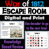 War of 1812 Activity Escape Room - Social Studies