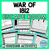 War of 1812 Escape Room Stations - Reading Comprehension Activity