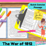 War of 1812 Reading Passage : Social Studies US History 4th 5th