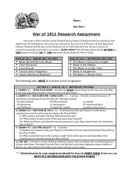 war of 1812 research paper topics