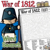 War of 1812 Word Search Puzzle US History Early Finishers 