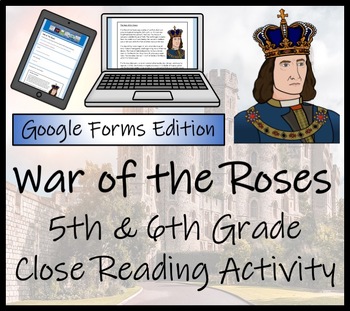 Preview of War of the Roses Close Reading Digital & Print | 5th Grade & 6th Grade