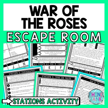 Preview of War of the Roses Escape Room Stations - Reading Comprehension Activity