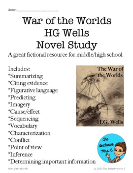 Preview of War of the Worlds HG Wells Complete Novel Study