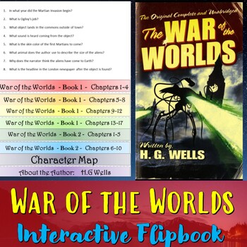 Preview of War of the Worlds by H.G Wells ----- Flipbook Interactive Study Guide.