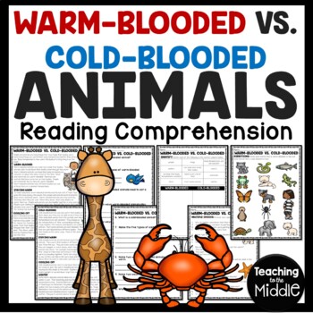 Warm-Blooded vs. Cold-Blooded Animals Reading Comprehension Worksheet