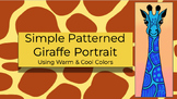 Warm & Cool Color Simple Patterned Giraffe Portraits SEL A