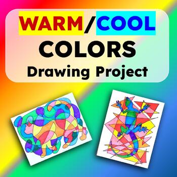 Preview of Warm & Cool Colors Drawing - Using Positive & Negative Space