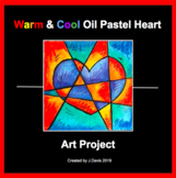 Warm & Cool Oil Pastel Heart Art Project