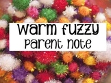 Warm Fuzzies parent note