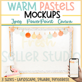 Warm Pastels Bulletin Board & Digital Mockups for TPT Sell
