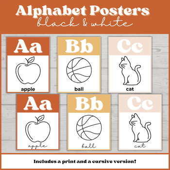 Preview of Warm Retro Alphabet Poster (B&W)