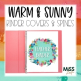 Warm & Sunny Watercolor Binder Covers {Editable}