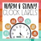 Warm & Sunny Watercolor Clock Labels