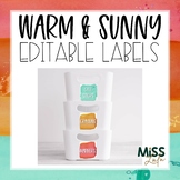 Warm & Sunny Watercolor Labels {Editable}