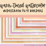 Warm-Toned Watercolor Widescreen (16:9) Borders