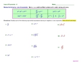Laws of Exponents: Warm-up - Do Now - Bell Ringer - Exit Ticket 8
