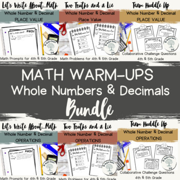 Preview of Warm Up Activities for Math