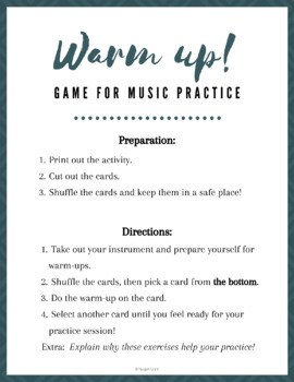 Preview of Warm-Up! Game Activity / Exercises for Various Instruments