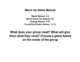 Warm Up Games Manual