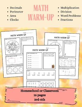 Preview of Warm-Up / Math / 3rd 4th 5th / Warm-Up / Spring / Morning Work / Review