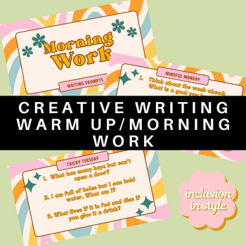 Preview of Warm Up/Morning Work Retro Themed Creative Writing Prompts