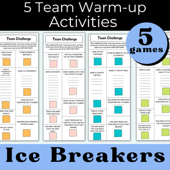 Warm-Up Team Ice Breakers! 5 Minute CHALLENGES. Back To School Games.