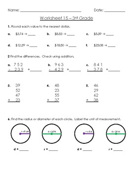 Warm-Up Worksheet 15 - 3rd Grade by Exploring Elementary Math | TpT