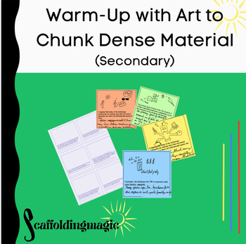 Preview of Warm-Up with Art to Chunk Dense Material (Secondary)