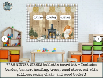 Preview of Warm Winter Wishes Winter Classroom Bulletin Board Kit | Door Decoration