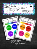 Warm and Cool colors Elementary Art poster worksheet