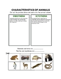 Warm-blooded vs Cold-blooded Sort (Endothermic vs. Ectothermic)