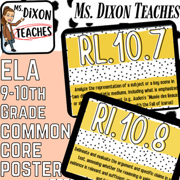 Preview of Warm toned Common Core Informational & Literature Standards Posters