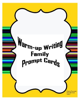 Preview of Warm-up Writing Family Prompt Cards